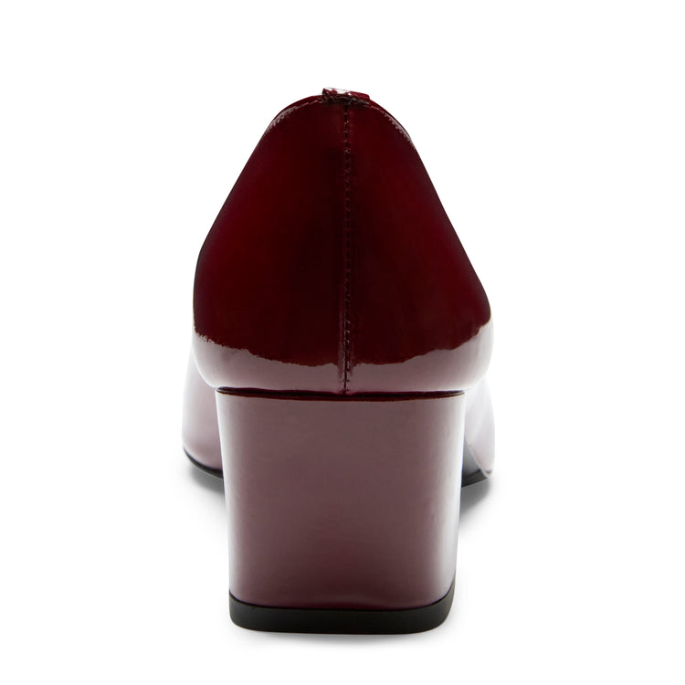 Garnet patent leather medium-heel pump