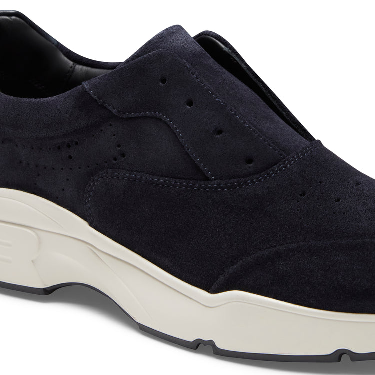 Deportiva Hobo Running de piel y ante azul marino para mujer