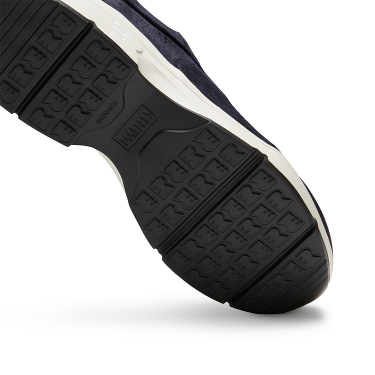 Deportiva Hobo Running de piel y ante azul marino para mujer