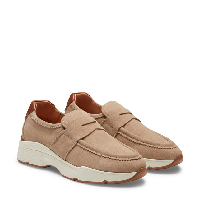 Sneakers en daim couleur sable pour femmes