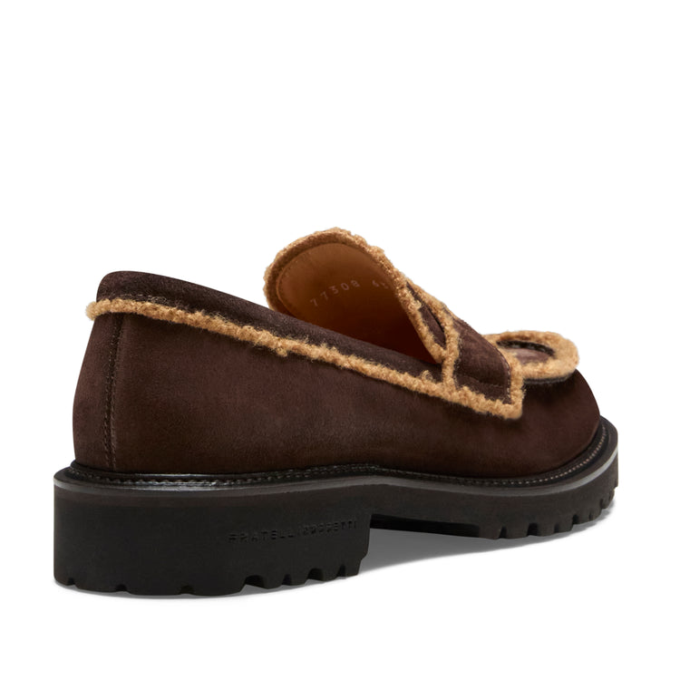 Women's cocoa brown suede loafer
