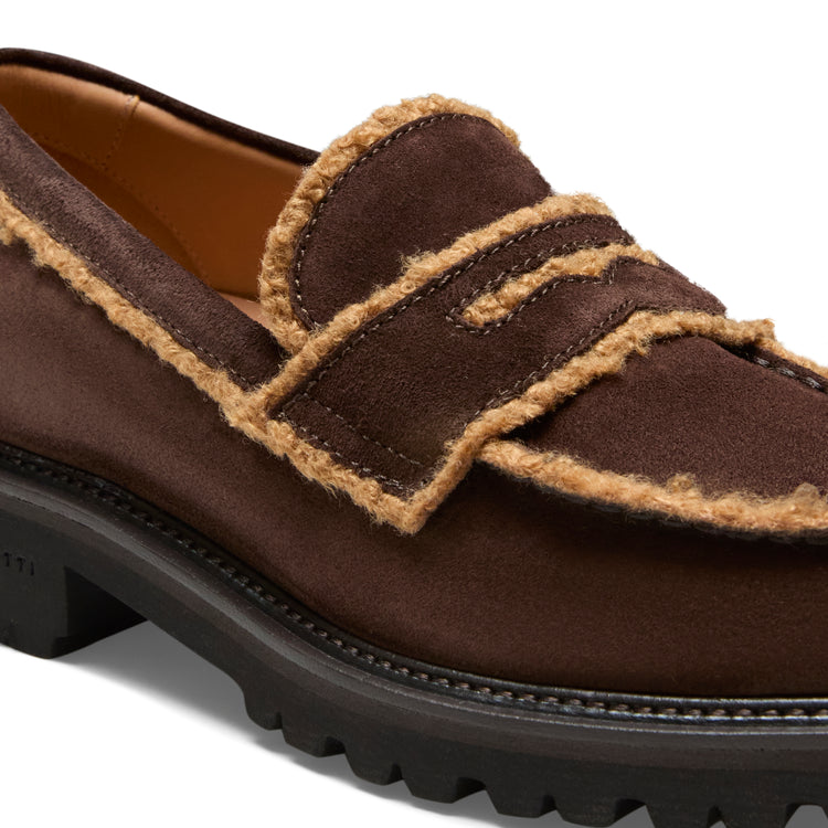 Women's cocoa brown suede loafer
