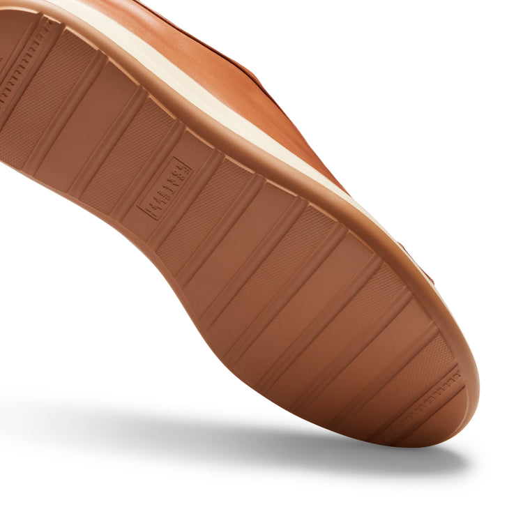 Sneaker in pelle liscia cuoio da uomo
