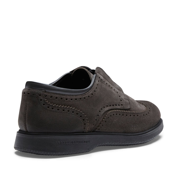 Derbies à lacets en daim anthracite pour hommes