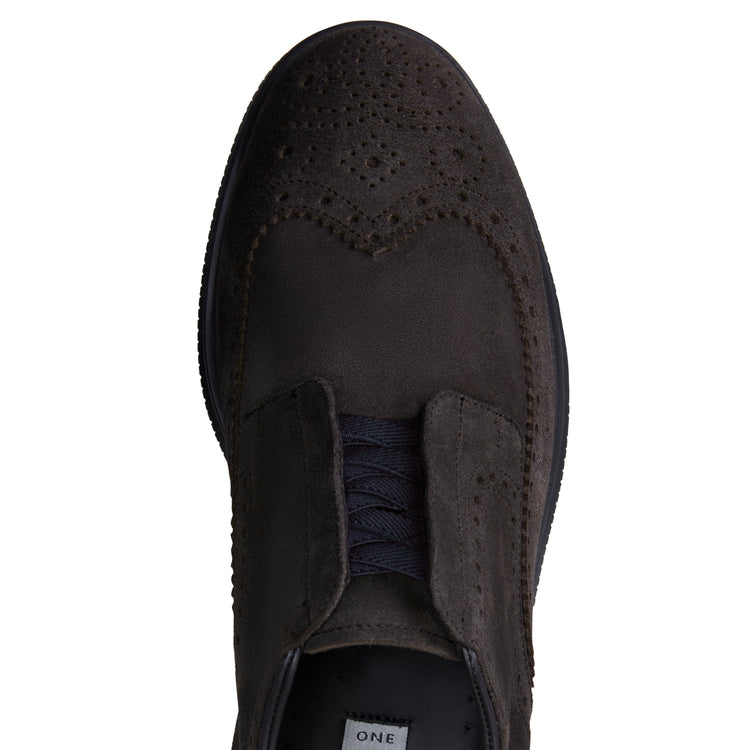 Zapato de cordones Derby de ante antracita para hombre