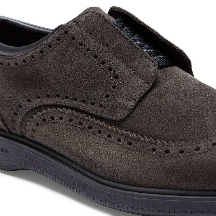 Zapato de cordones Derby de ante antracita para hombre