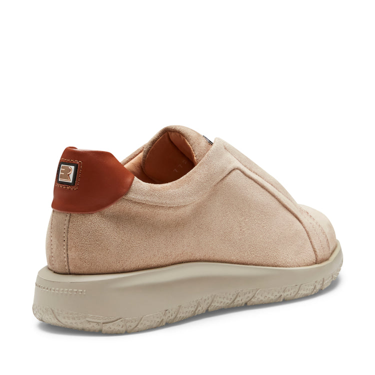 Damensneaker aus sandfarbenem, wasserabweisendem Wildleder