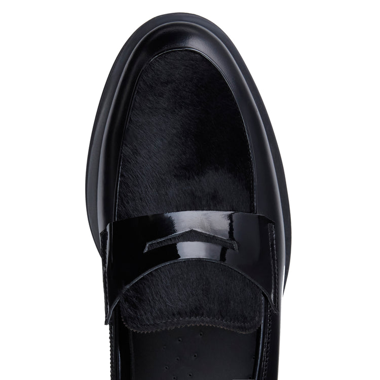 Mocassino in pelle da donna nero