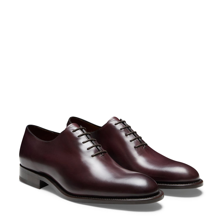 Bordeauxfarbener Herren-Oxfordschuh mit Goodyear-Verarbeitung aus Leder
