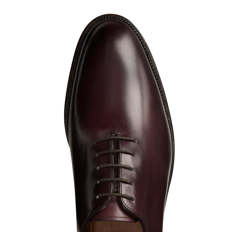 Bordeauxfarbener Herren-Oxfordschuh mit Goodyear-Verarbeitung aus Leder