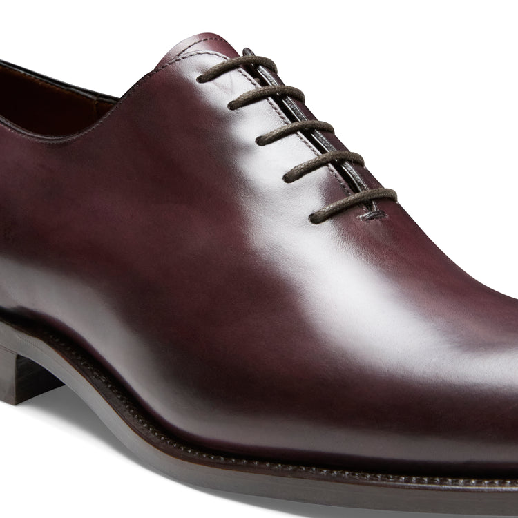 Bordeauxfarbener Herren-Oxfordschuh mit Goodyear-Verarbeitung aus Leder
