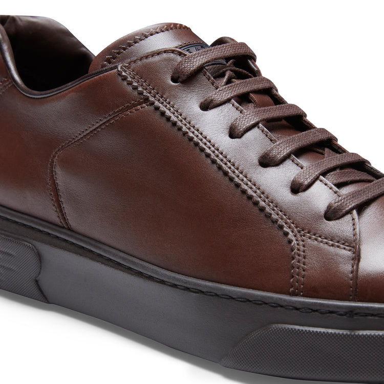 Sneaker in pelle da uomo color mandorla