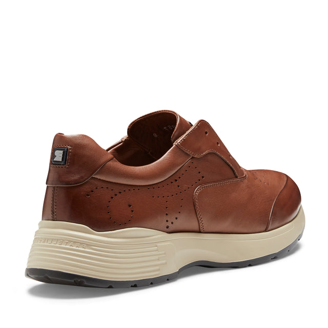 Sneaker in pelle mandorla suola bicolore da uomo