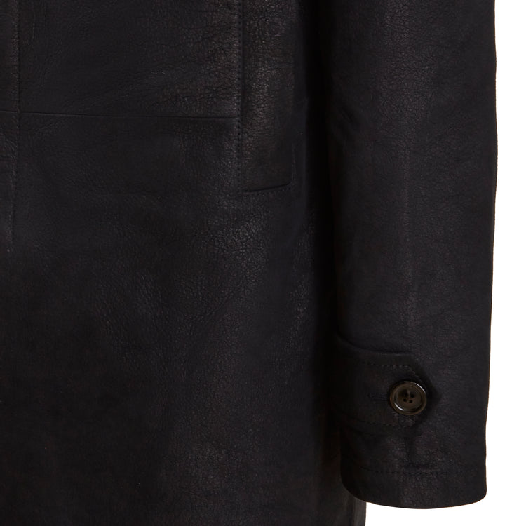 Cappotto uomo in pelle scamosciata blu