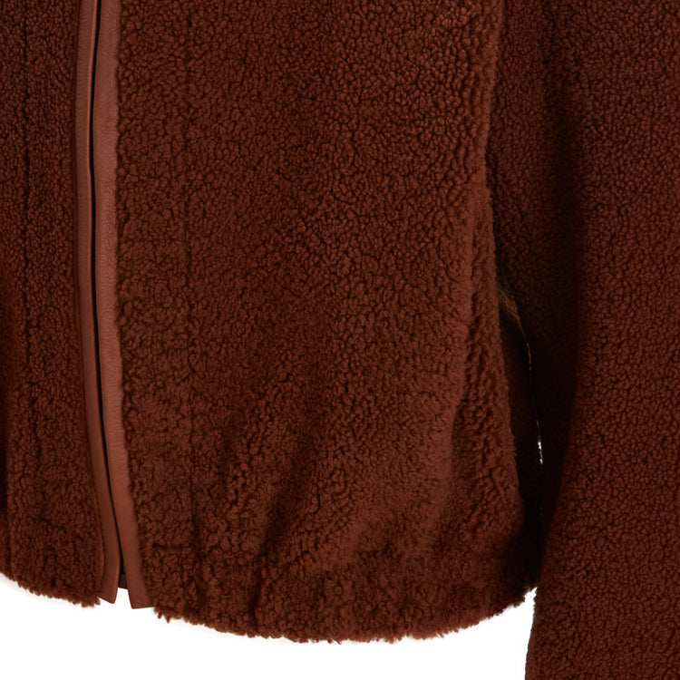 Bomber da donna in shearling reversibile biscotto