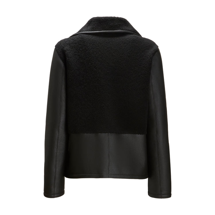 Women's black shearling jacket