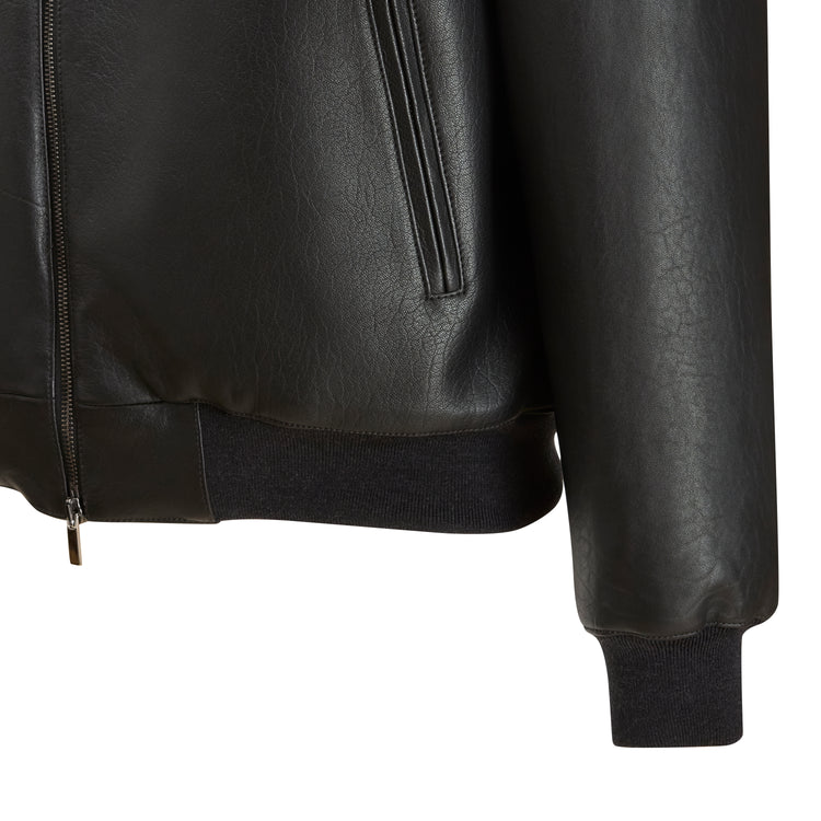 Men's black leather jacket