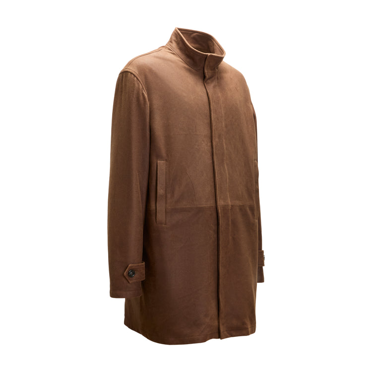 Manteau homme en daim marron