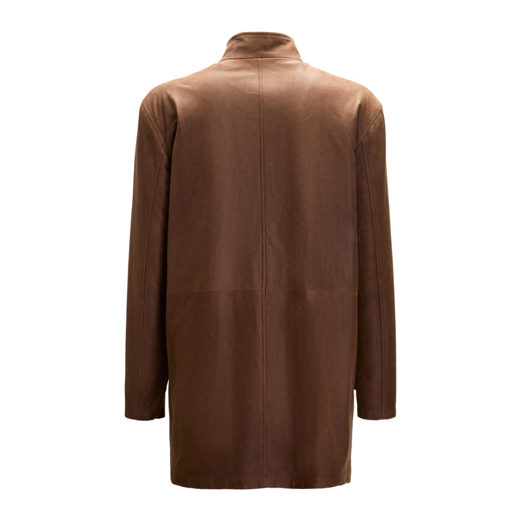 Manteau homme en daim marron