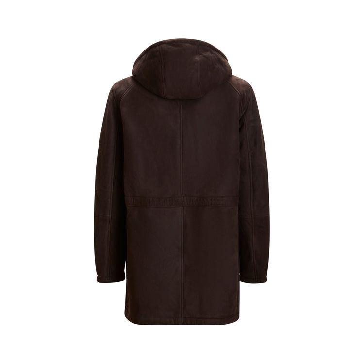 Mantel für Herren aus Shearling Braun