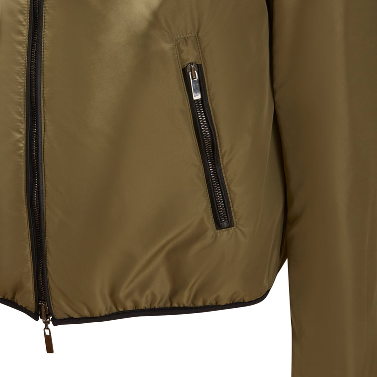 Giubbino nero reversibile in pelle da uomo