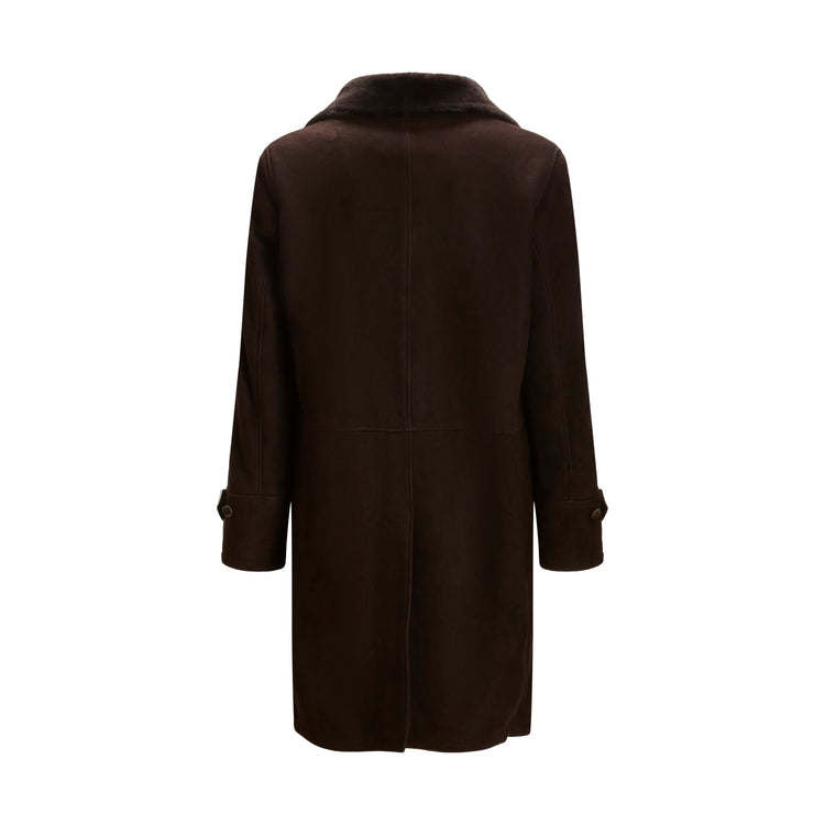 Mantel für Herren aus Shearling Braun
