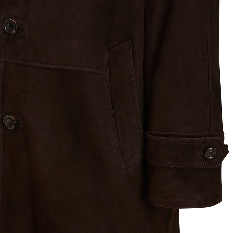 Cappotto da uomo in shearling marrone