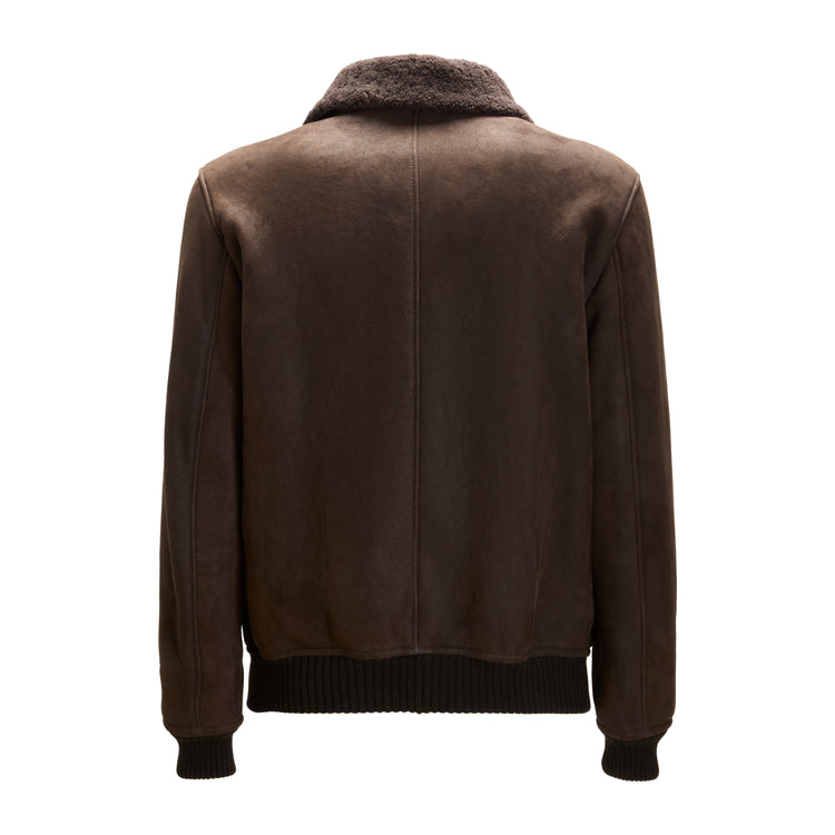 Jacke für Herren aus Shearling in Leder