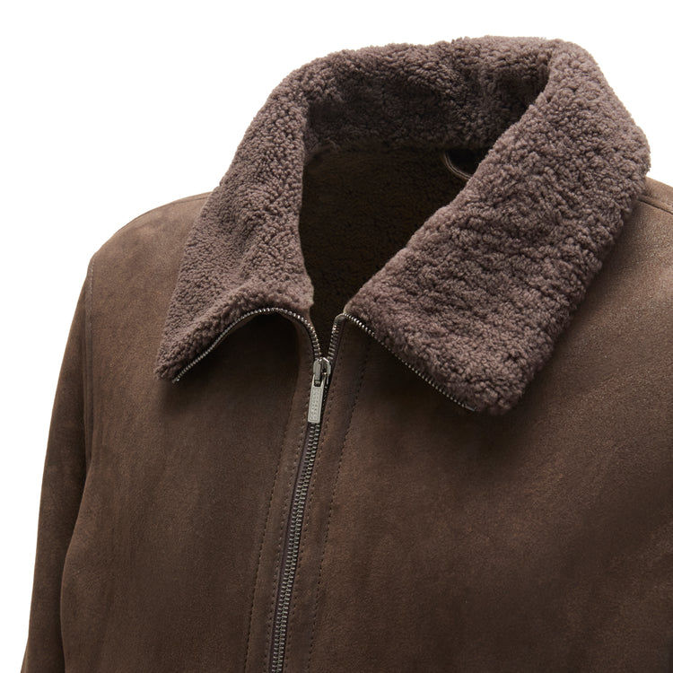 Jacke für Herren aus Shearling in Leder