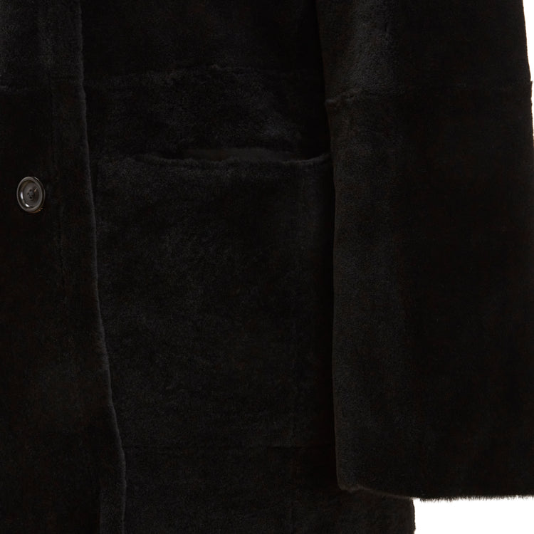Cappotto nero da uomo reversibile in shearling
