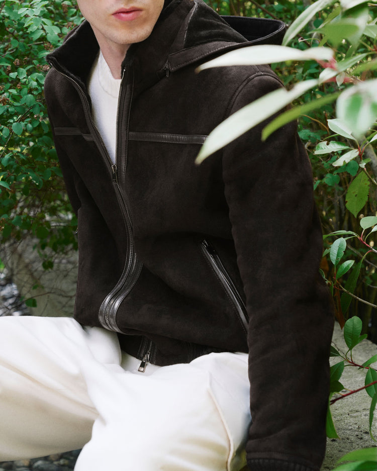 Shearling bomber jacket