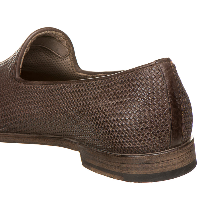 Chaussures sans lacets en cuir tressé pour hommes