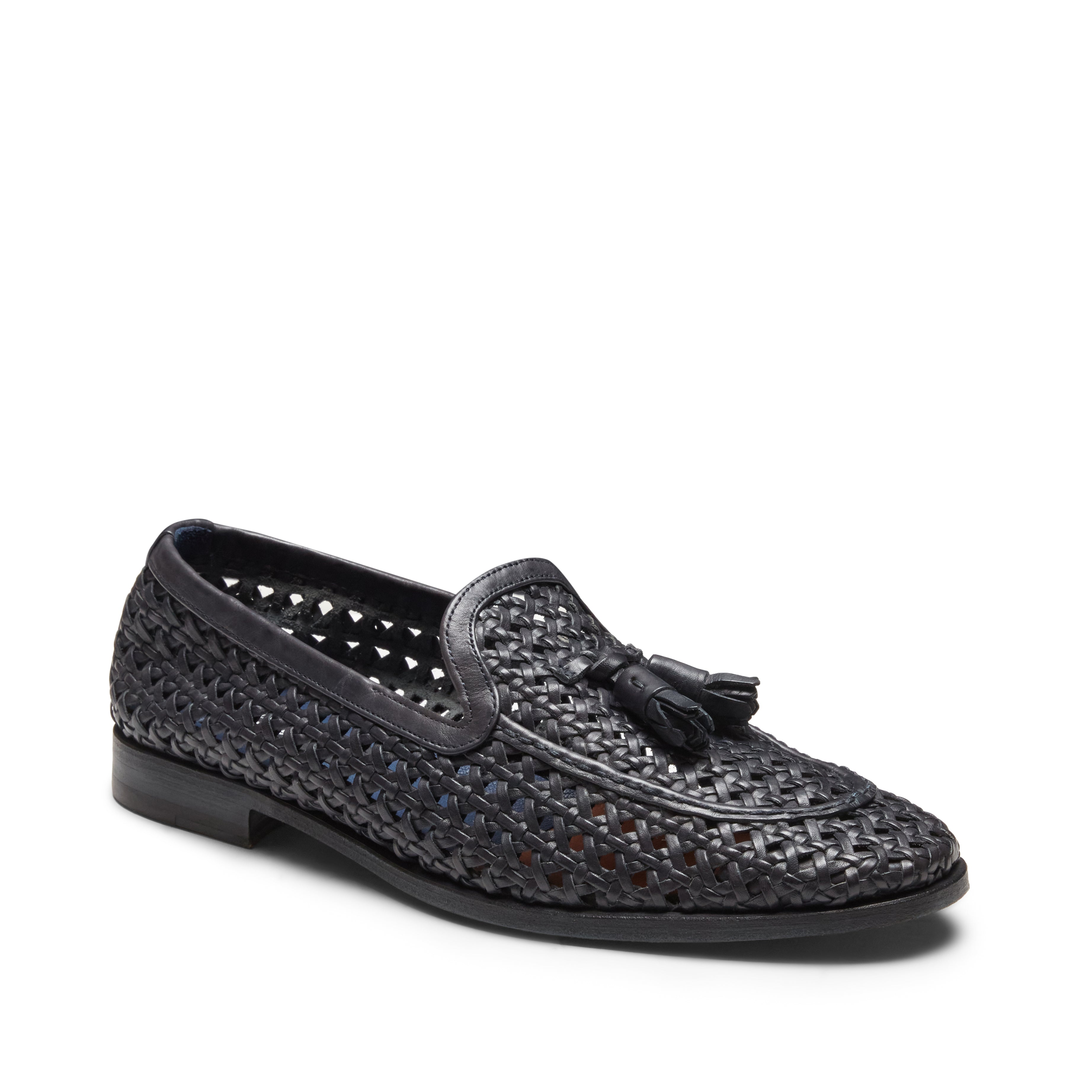 Ink Blue Woven Leather Brera Loafer |Fratelli Rossetti