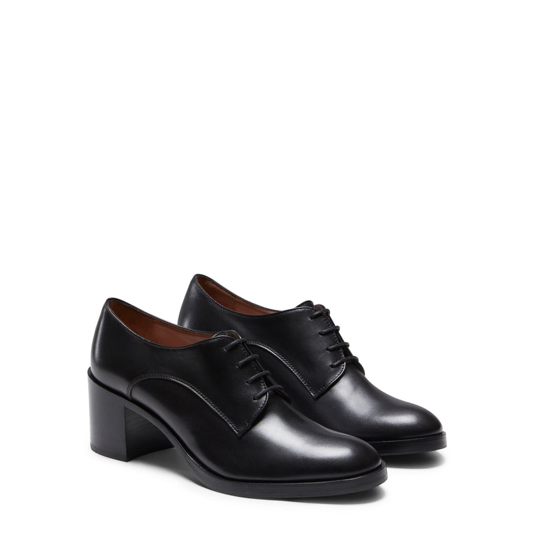 Black leather Derby shoe
