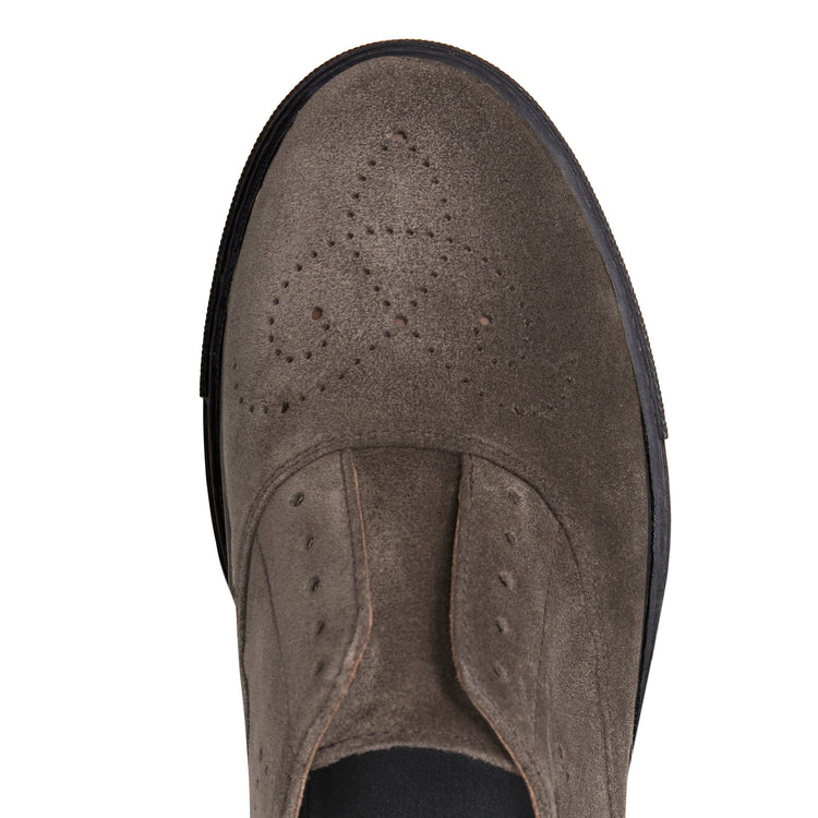 Sneaker Hobo Sport in suede da donna color acciaio