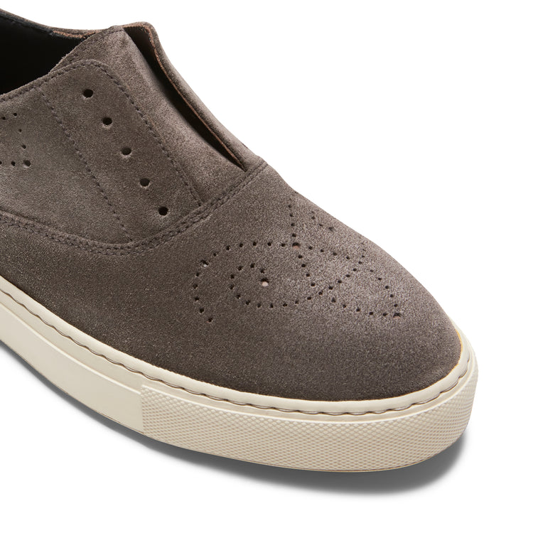 Sneaker Hobo Sport in suede da donna color acciaio
