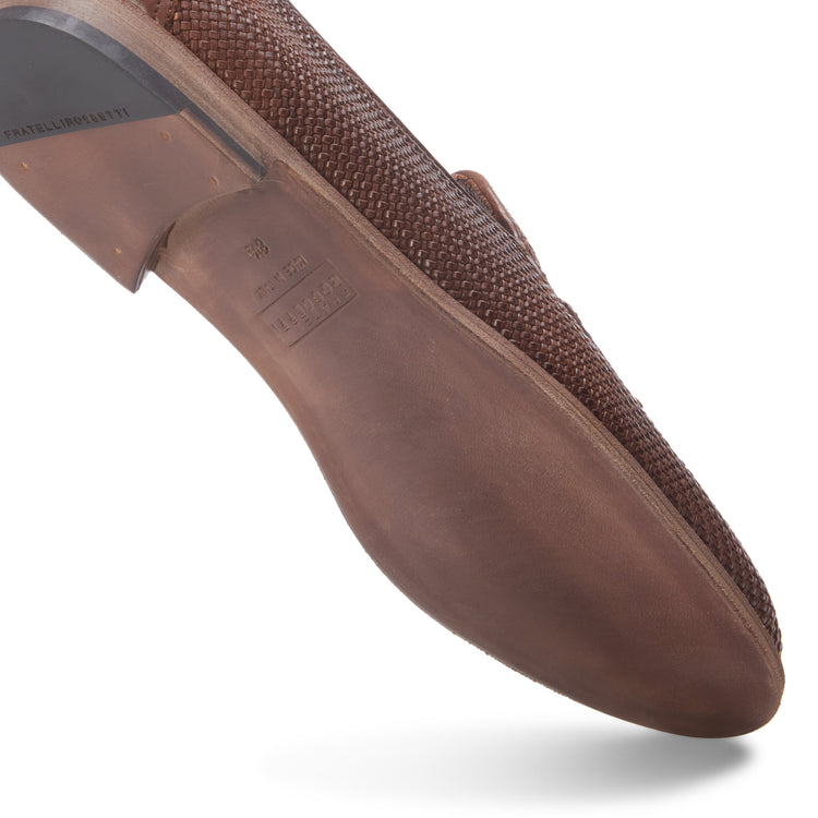 Mocassino Brera in pelle intrecciata da uomo