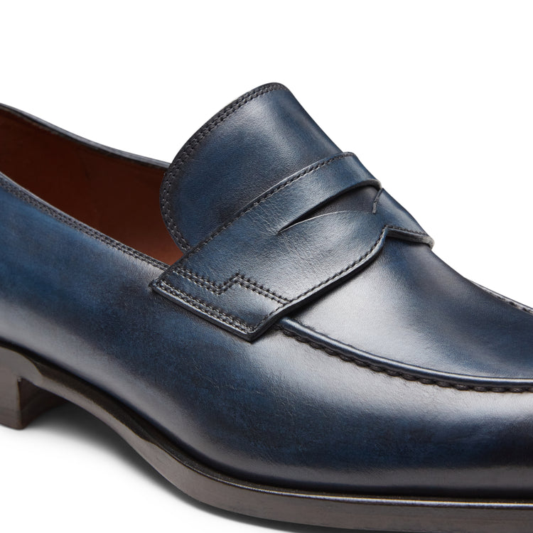 Band loafer in blue leather|Fratelli Rossetti