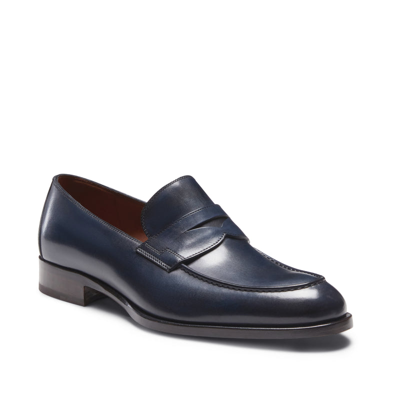 Band loafer in blue leather|Fratelli Rossetti