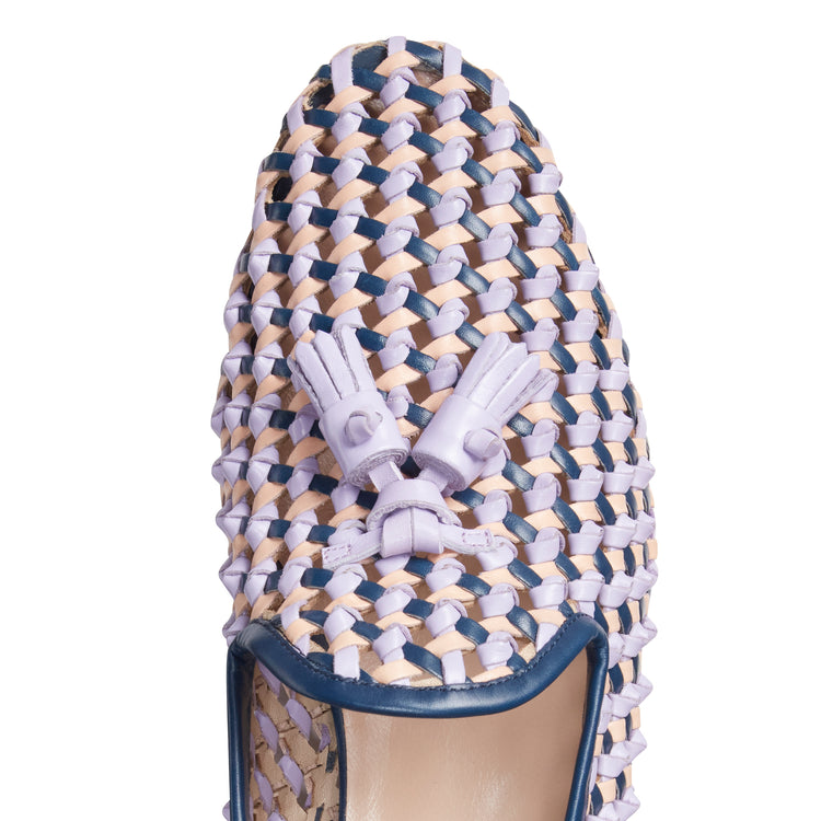 Slipper in pelle intrecciata