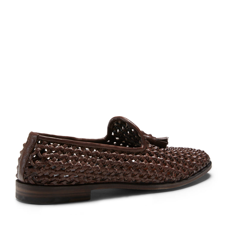 Chaussures sans lacets en cuir tressé