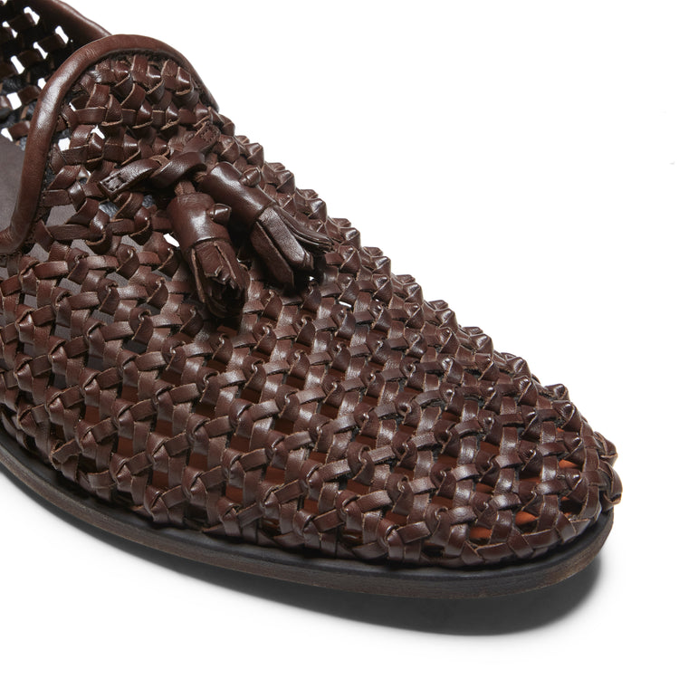 Chaussures sans lacets en cuir tressé