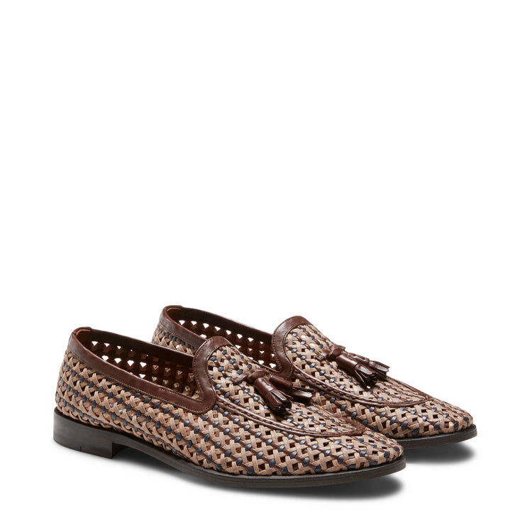 Mocassino Brera in pelle intrecciata