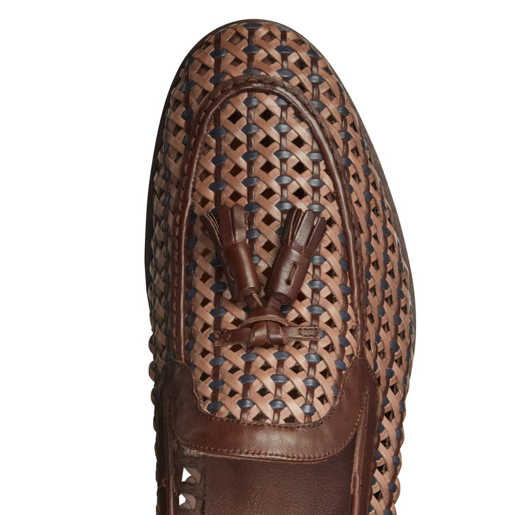 Mocassino Brera in pelle intrecciata