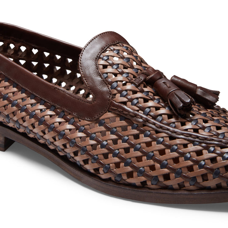 Mocassino Brera in pelle intrecciata