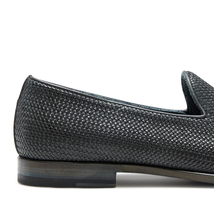 Chaussures sans lacets en cuir tressé pour hommes