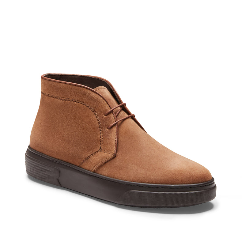Desert boot in suede da uomo color castoro