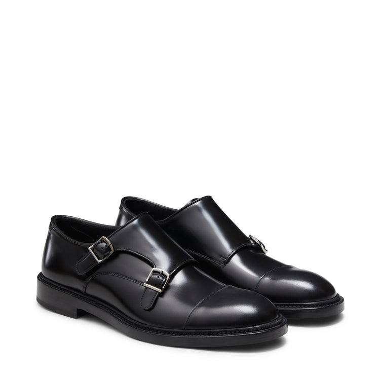 Derby doppia fibbia in pelle da uomo