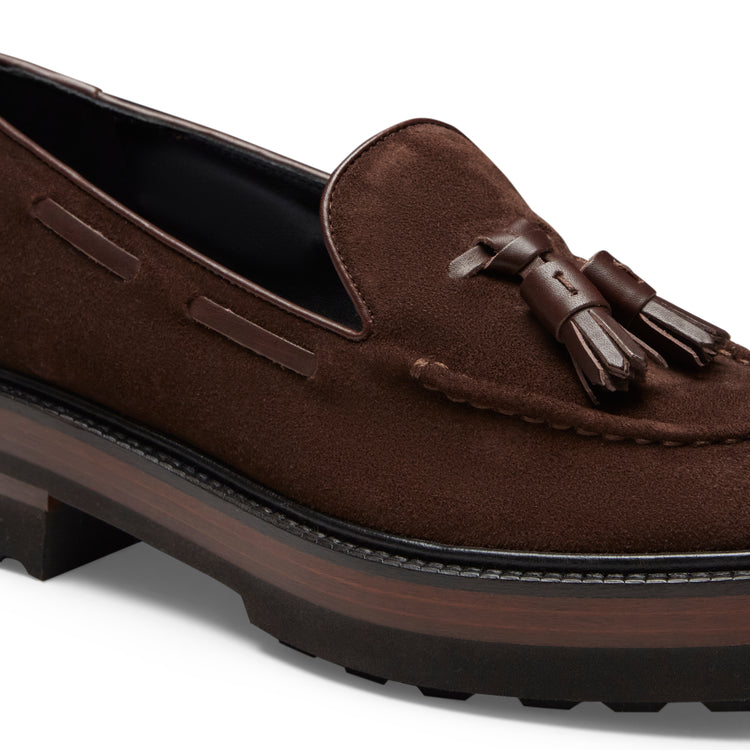 Mocassino Brera in suede da donna color cacao