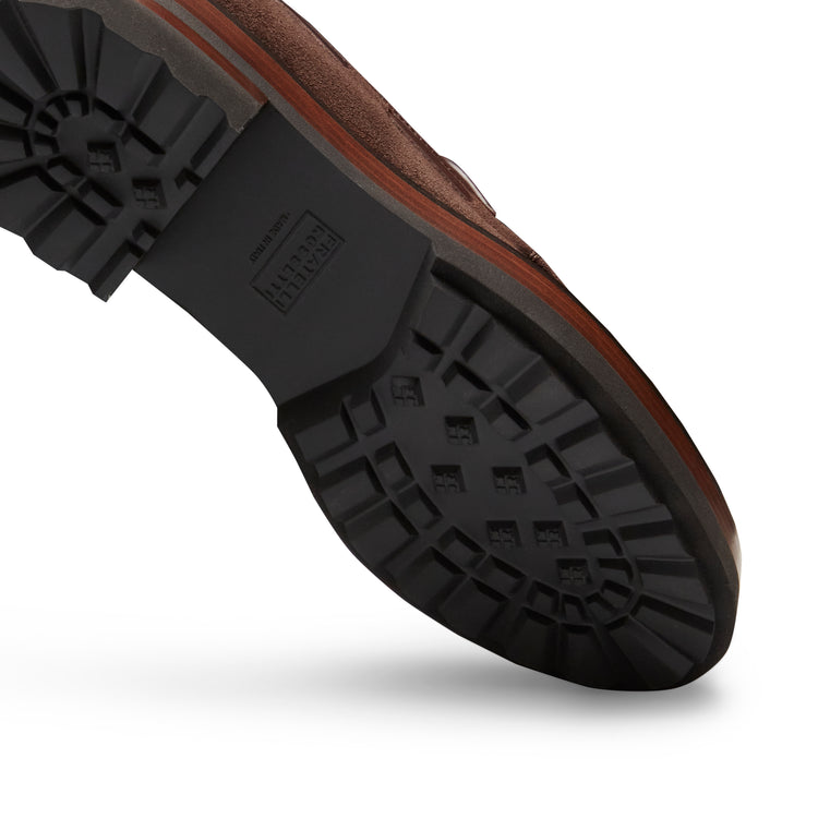 Mocassino Brera in suede da donna color cacao